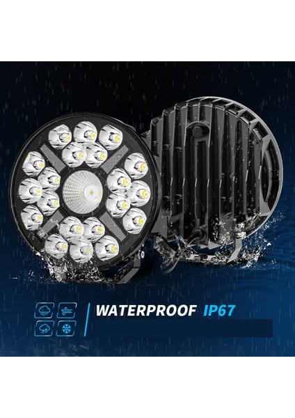 Kamyon Tır 9 Inç Sis Farı Tepe ve Tampon Lambası 100 W Projektör Lamba Gündüz LED Drl Sarı ve Beyaz