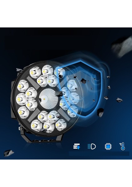 Kamyon Tır 9 Inç Sis Farı Tepe ve Tampon Lambası 100 W Projektör Lamba Gündüz LED Drl Sarı ve Beyaz