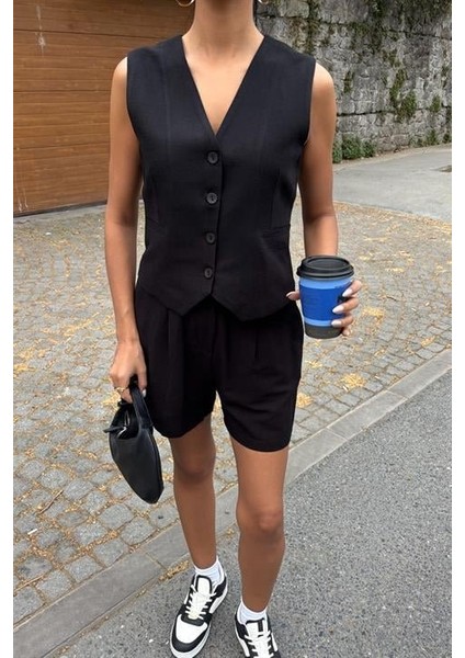 Yelek Şort Flamlı Keten Takım 10133-17 indirimleri