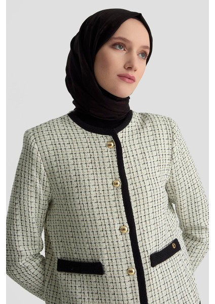 Gold Düğme Detaylı Piliseli Etekli Tüvit Ikili Takım Ekru 25KT630 fiyatları