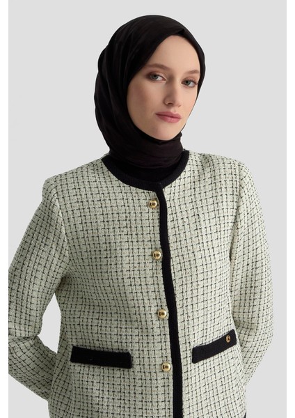 Gold Düğme Detaylı Piliseli Etekli Tüvit Ikili Takım Ekru 25KT630 fırsatları