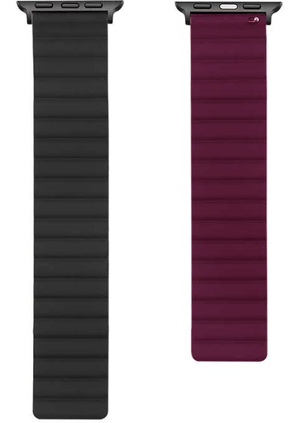 ​​​watch 7 41MM Uyumlu Krd-52 Kordon Ata - Siyah-Kırmızı