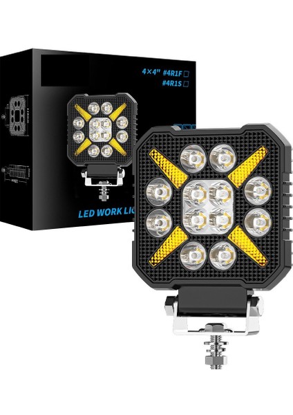 Kamyon Iş Makinesi Tepe ve Tampon Çalışma Lambası ve Sis Farı 4 Inç 12-24V Gündüz LED Drl Sarı