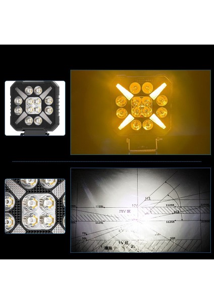 Kamyon Iş Makinesi Tepe ve Tampon Çalışma Lambası ve Sis Farı 4 Inç 12-24V Gündüz LED Drl Sarı fiyatları