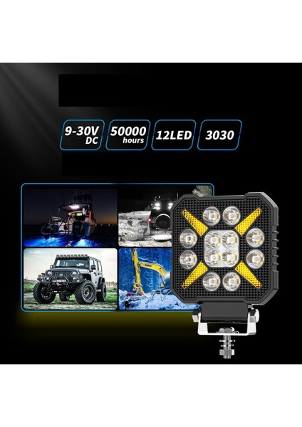 Kamyon Iş Makinesi Tepe ve Tampon Çalışma Lambası ve Sis Farı 4 Inç 12-24V Gündüz LED Drl Sarı fırsatları