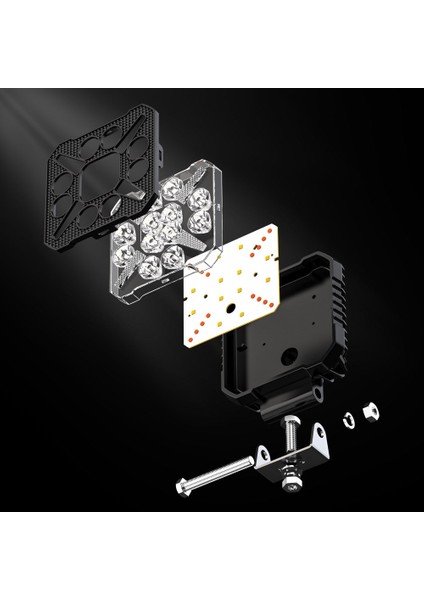 Kamyon Iş Makinesi Tepe ve Tampon Çalışma Lambası ve Sis Farı 4 Inç 12-24V Gündüz LED Drl Sarı