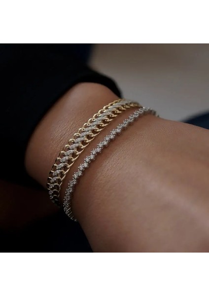 Taşlı Bismark Altın Bileklik modelleri