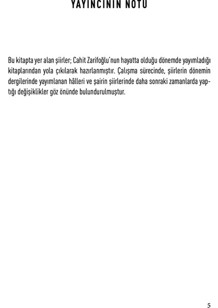 Menziller - Cahit Zarifoğlu modelleri