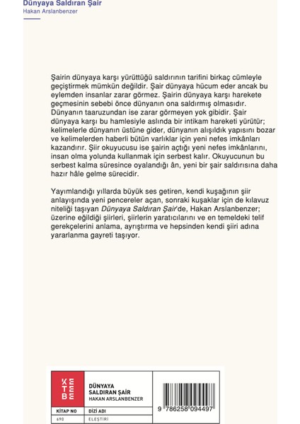 Dünyaya Saldıran Şair - Hakan Arslanbenzer fiyatları