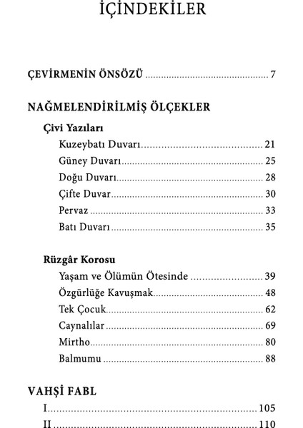 Vahşi Fabl - Cesar Vallejo modelleri