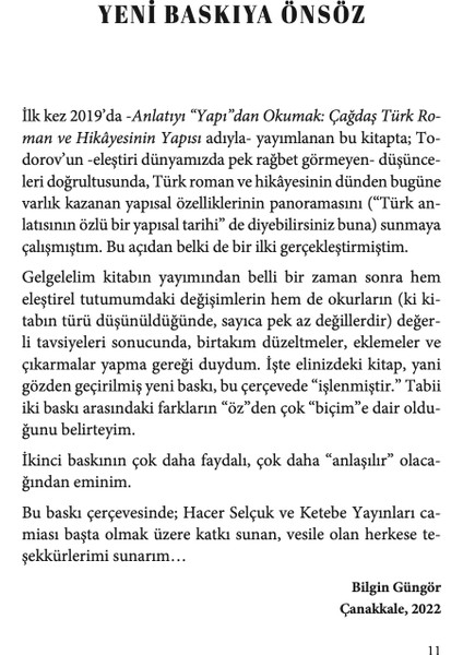 Anlatıyı Yapıdan Okumak - Bilgin Güngör