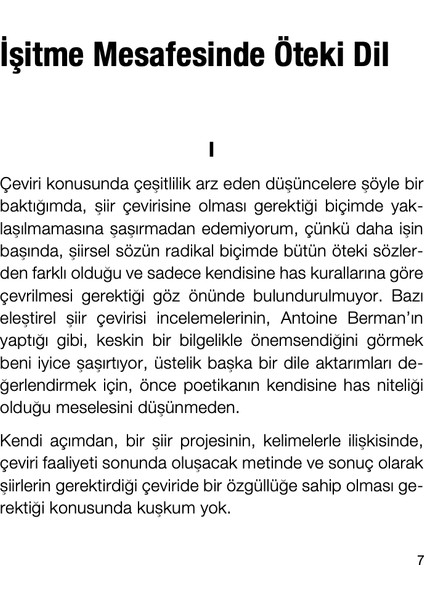 İşitme Mesafesinde Öteki Dil - Yves Bonnefoy