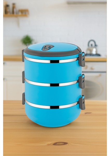 3 Katlı Sızdırmaz Yemek Termosu Sefer Tası 1,8 Lt
