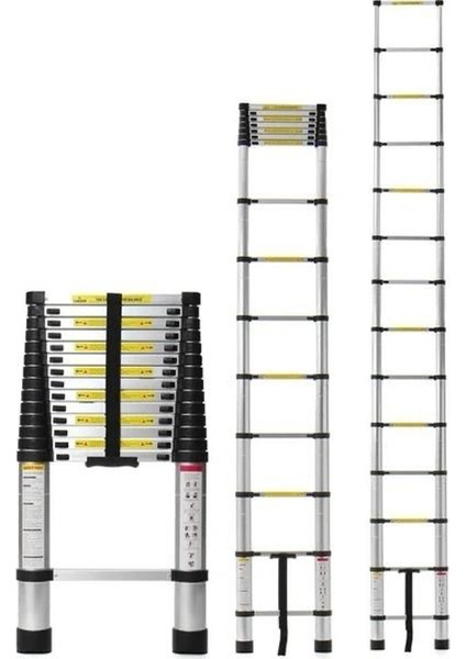 Teleskopik Alüminyum Merdiven 3.8 mt 13 Basamaklı