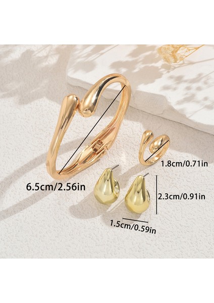 Altın Damla Bilezik, Küpe ve Yüzük Takı Seti (Yurt Dışından) fiyatları