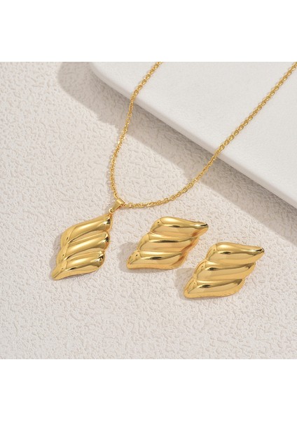 Altın Yaprak Kolye ve Küpe Seti (Yurt Dışından) modelleri