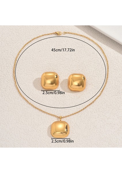 Altın Kare Kolye ve Küpe Seti (Yurt Dışından) fiyatları