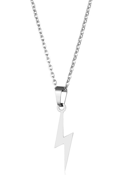 Kadınlar Için Kişiselleştirilmiş Paslanmaz Çelik Şimşek Şeklinde Kolye (Yurt Dışından)
