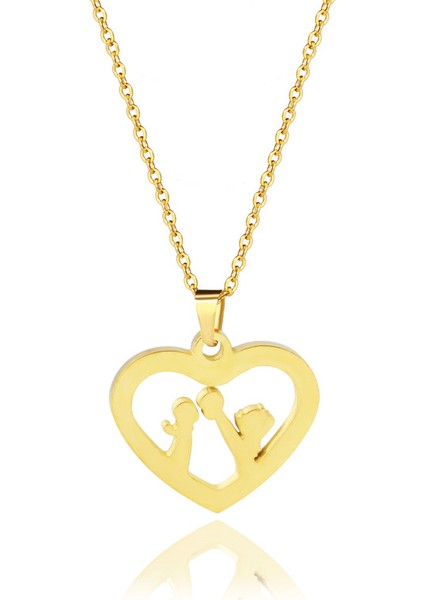 Kadınlar Için Zarif, Şık, Paslanmaz Çelikten Yapılmış Altın Kalp Kolye Ucu (Yurt Dışından)