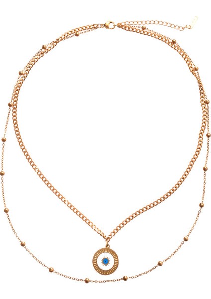 Premium Retro Kişiselleştirilmiş Titanyum Çelik Çift Katmanlı Kadın Kolyesi (Yurt Dışından)