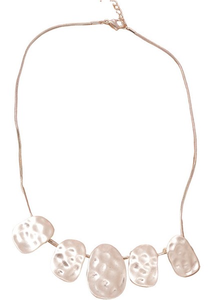 Moda Basit Bakır Gümüş Oval Metalik Kadın Köprücük Kemiği Kolye (Yurt Dışından)