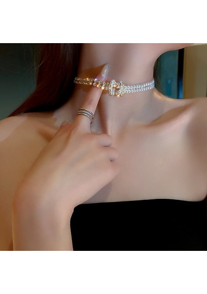 Kadınlar Için Vintage Hafif Lüks Yapay Elmas Yapay Inci Kombinasyonu Kolye (Yurt Dışından) fiyatları