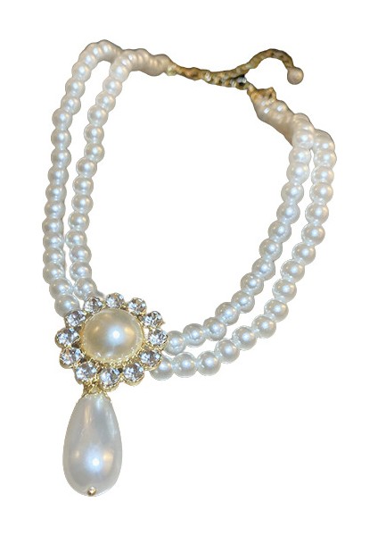 Mizaç Retro Çift Sıra Yapay Inci Kadın Köprücük Kemiği Kolye (Yurt Dışından)