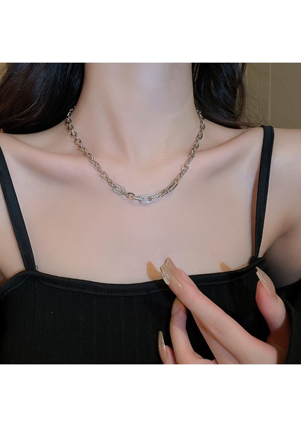 Moda Basit Zirkonya Zincir Geometrik Kadın Köprücük Kemiği Kolye (Yurt Dışından) fiyatları