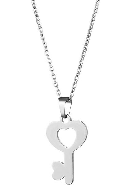 Kadınlar Için Sade ve Çok Yönlü Paslanmaz Çelik Kalp Anahtarlı Bileklik (Yurt Dışından)