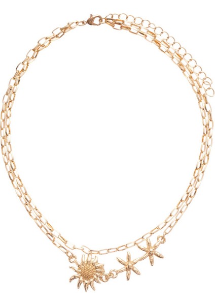 Kişiselleştirilmiş Vintage Çift Katmanlı Çiçek Kadın Köprücük Kemiği Kolyesi (Yurt Dışından)