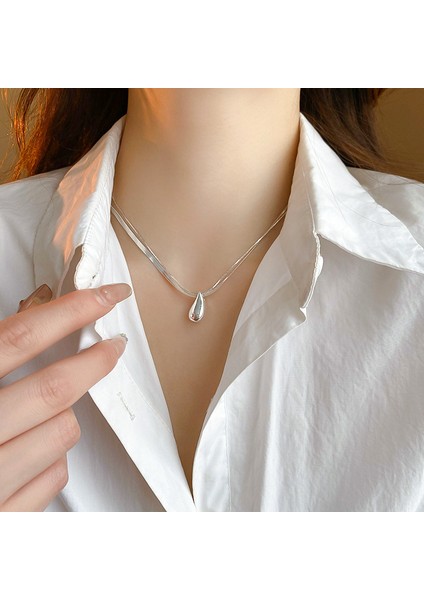 Mizaç Basit Gümüş Alaşımlı Çift Katmanlı Kadın Köprücük Kemiği Kolye (Yurt Dışından) fiyatları