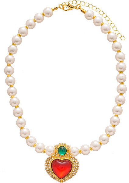 Vintage Zarif Yapay Inci Kalp Kolye Kadın Köprücük Kemiği Kolyesi (Yurt Dışından)