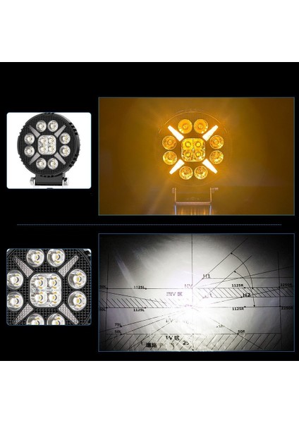 Arazi Aracı Tepe ve Tampon Çalışma Lambası ve Sis Farı 4 Inç 12-24V Gündüz LED Drl Sarı fiyatları