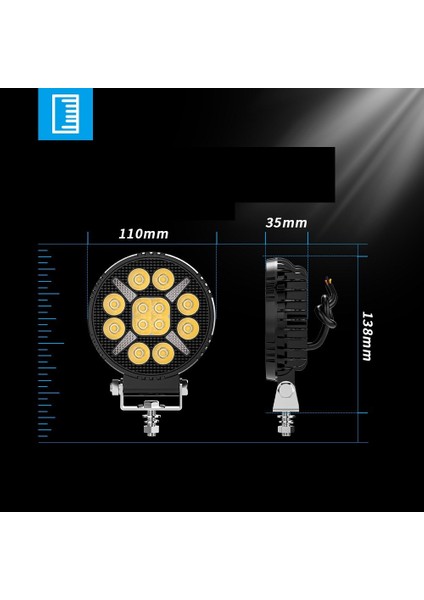 Arazi Aracı Tepe ve Tampon Çalışma Lambası ve Sis Farı 4 Inç 12-24V Gündüz LED Drl Sarı indirimleri