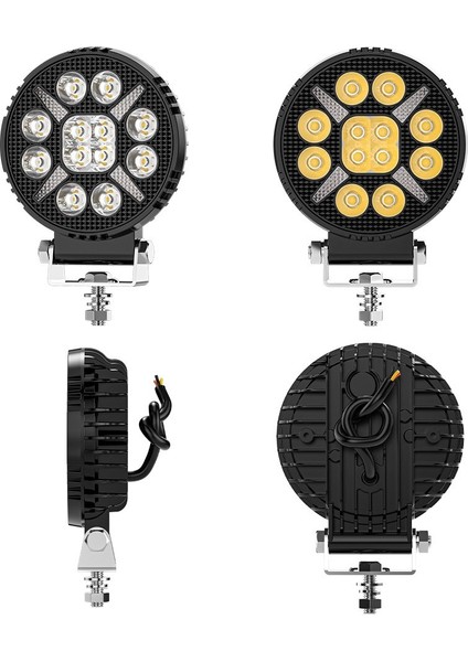 Arazi Aracı Tepe ve Tampon Çalışma Lambası ve Sis Farı 4 Inç 12-24V Gündüz LED Drl Sarı