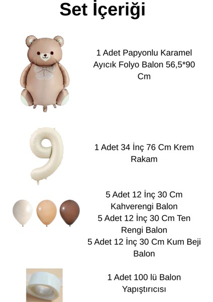 2 Yaş Retro Folyo Karamel Ayıcık Kahverengi Ten Kum Beji Balon Krem Rakam Doğum Günü Süsleme fiyatları