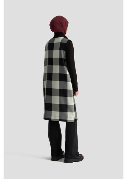 Kolları ve Yakası Ribanalı Yarım Fermuarlı Tunik Siyah 25KT441 indirimleri