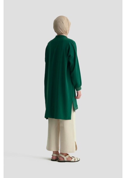 Kolları Ribanalı Arkadan Uzatmalı Basic Tunik-Zümrüt 25YT449 indirimleri