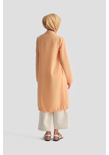 Yakaları Cepli Gizli Fermuarlı Tunik-Somon 25YT4138 fırsatları