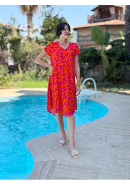 FT179090 Viskon Fethiye Elbise