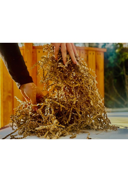 Kahverengi Kraft 1 kg Kırpık Kağıt, Z Zigzag, Süs Hediye Kutu Dolgu Kağıt Kırpık Kutu Içi Süsleme