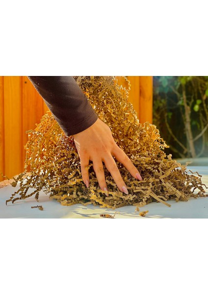 Kahverengi Kraft 1 kg Kırpık Kağıt, Z Zigzag, Süs Hediye Kutu Dolgu Kağıt Kırpık Kutu Içi Süsleme