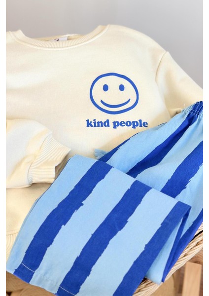 Erkek Çocuk Baskılı 3 Iplik Kumaş Kanvas Pantolonlu Pamuklu Alt Üst Takım fırsatları