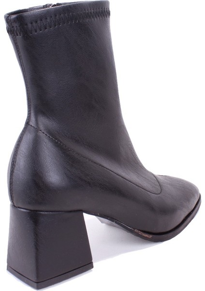 DZA07-1277101 Siyah Klasik Topuklu Kadın Bot fırsatları
