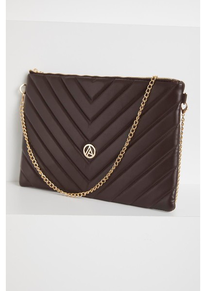 Baklava Desenli Cüzdan Çanta-Kahverengi ARM143