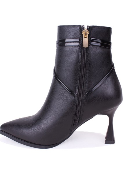 DZA07-11332004 Siyah Klasik Topuklu Kadın Bot modelleri