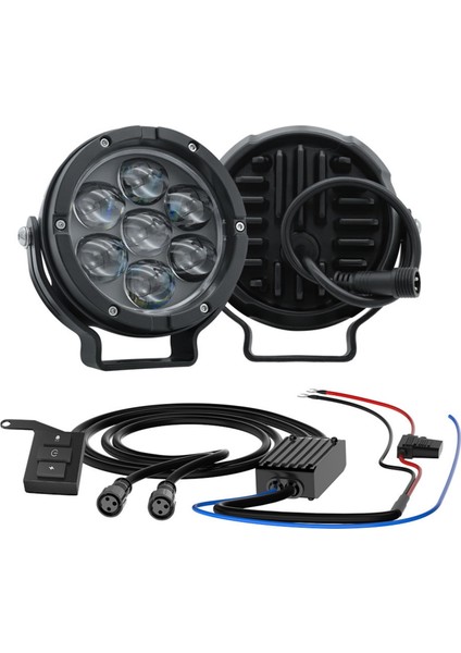 Motosiklet Profesyonel Sis Farı Seti Bluetooth Kumandalı 5 Modlu Beyaz Sarı Sis Farı Metal Gövde fiyatları