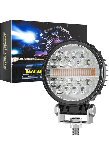 Off Road Çakarlı Drl Gündüz LED Yuvarlak Çalışma Lambası Traktör Tekne Tır Kamyon Atv Spot Sis Farı