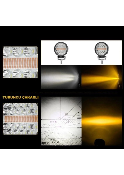 Off Road Çakarlı Drl Gündüz LED Yuvarlak Çalışma Lambası Traktör Tekne Tır Kamyon Atv Spot Sis Farı modelleri