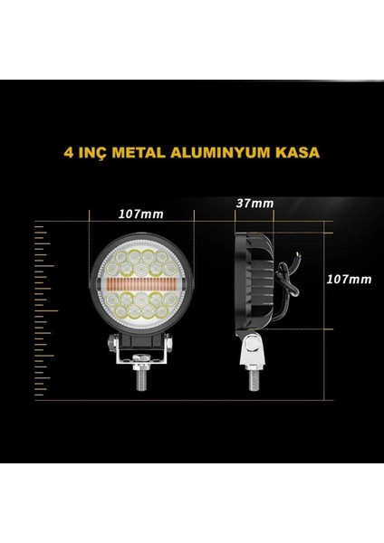 Off Road Çakarlı Drl Gündüz LED Yuvarlak Çalışma Lambası Traktör Tekne Tır Kamyon Atv Spot Sis Farı indirimleri